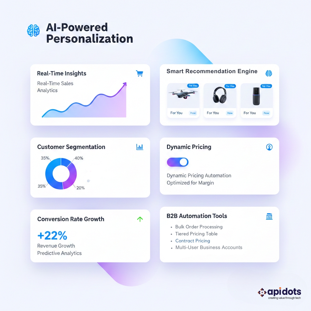 AI personalization dashboard with B2B ecommerce features for New York online retail