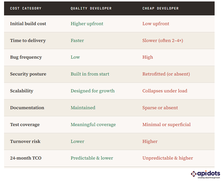 quality developer/cheap developer