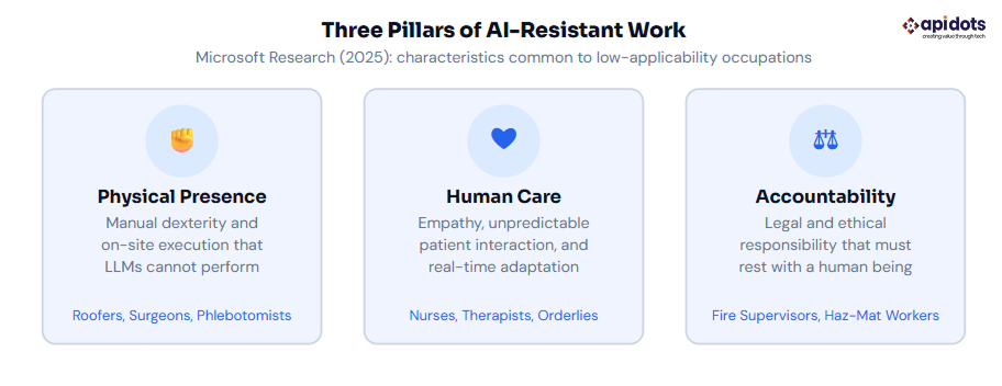 Three pillars of ai resistant jobs-API DOTS